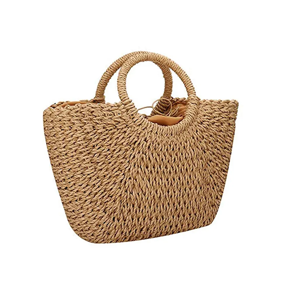 Rattan Style seagrass straw clutch bag handmade woven women pouch beach bag for straw