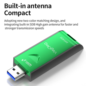 Schlanke und kompakte Veggieg Wifi6 Externe Gaming WiFi Adapter Netzwerk karte USB Hochleistungs-Wireless-Dongle-Netzwerk karte - Product Image 3