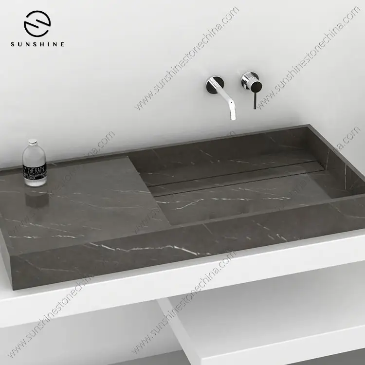 Vanity Bathroom Console Sink Countertop Marble Wash Basin