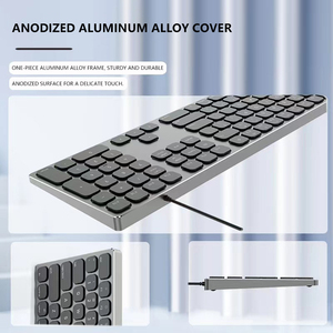 Teclado con cable de aleación de aluminio de tres zonas adecuado para Apple Computer Desktop Computer Universal X Structure Office Keyboard - Product Image 5
