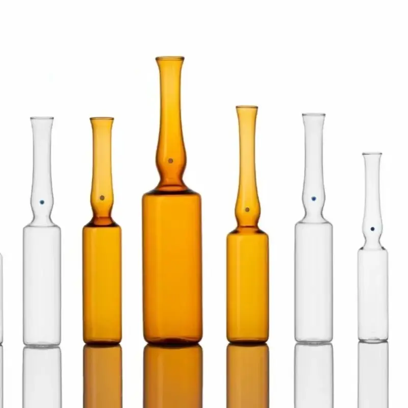 Ampollas de vidrio baratas hechas en fábrica pequeños recipientes de vidrio para líquidos medicinales