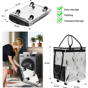 Biểu Tượng Tùy Chỉnh Xe Đẩy Phong Cách Không Thấm Nước PP Hàng Tạp Hóa Lưu Trữ Du Lịch Tái Sử Dụng Mua Sắm Túi Với Bánh Xe - Product Image 5