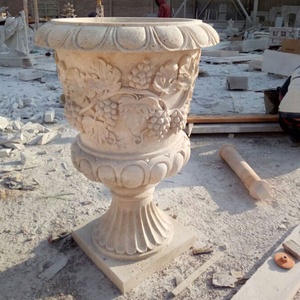 <strong>Stone</strong> Carving Large <strong>Garden</strong> Vase Natural Marble Planters <strong>Stone</strong> Carving Flower <strong>Pot</strong> Vase for Sale - Product Image 3