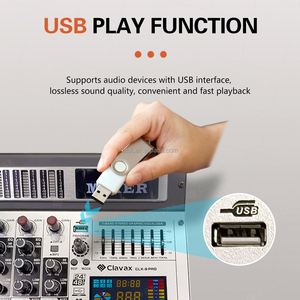 Clavax CLMC-CLX8 <strong>Pro</strong> Professional 8 Channels Digital Audio Music <strong>Mixer</strong> Console DJ Controller Audio Console <strong>Mixer</strong> USB Bluetooth