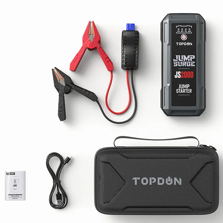 TOPDON سيارة متعددة أداة جهاز بداية تشغيل البطارية Jumpstart عدة كابلات سيارة كاتب البنوك والكهرباء قفزة بداية 69800Mah 60000Mh