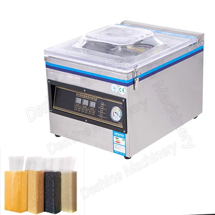 DZ-320 semi auto desktop vacuum sealer packaging machine for food rice meat fish vacuum sealing packing machine
