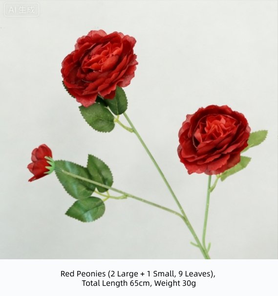 Pivoines rouges (2 grandes + 1 petite)