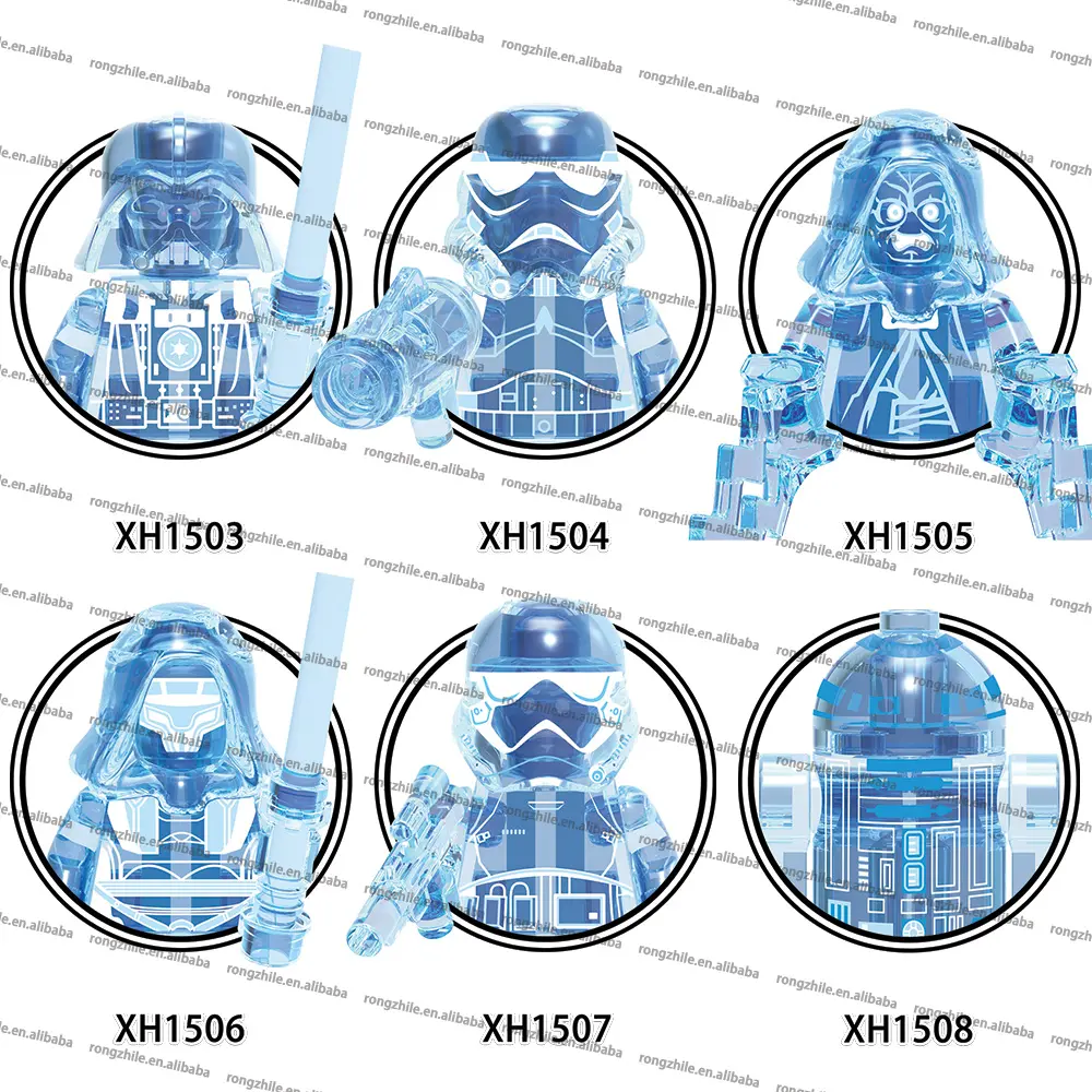 X0287 SW Movie Bricks Holographic Darth Vader Revan Trooper Emperor Palpatine R2 - D2 Building Blocks Figures For Children Toys