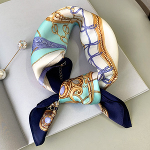 2024 New Korean Style Mulberry Silk <strong>Small</strong> Scarf Fashionable Decorative Square <strong>Neck</strong> Scarf Women Professional Cross-Border Spring