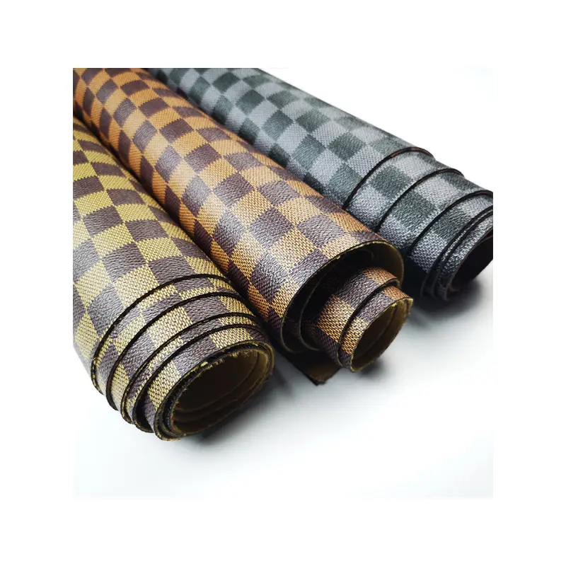 Großhandel 0,6mm Modedesign PVC für Damen Tasche Cuero helle Farbe benutzer definierte Design Kunstleder Druck Stoff für Brieftasche