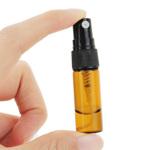 2ml 3ml 5ml 10ml Refillable <strong>Perfume</strong> Alcohol Sample Vial Glass Brown Amber Essential Oil Bottle With Atomizer Spray - Product Image 2