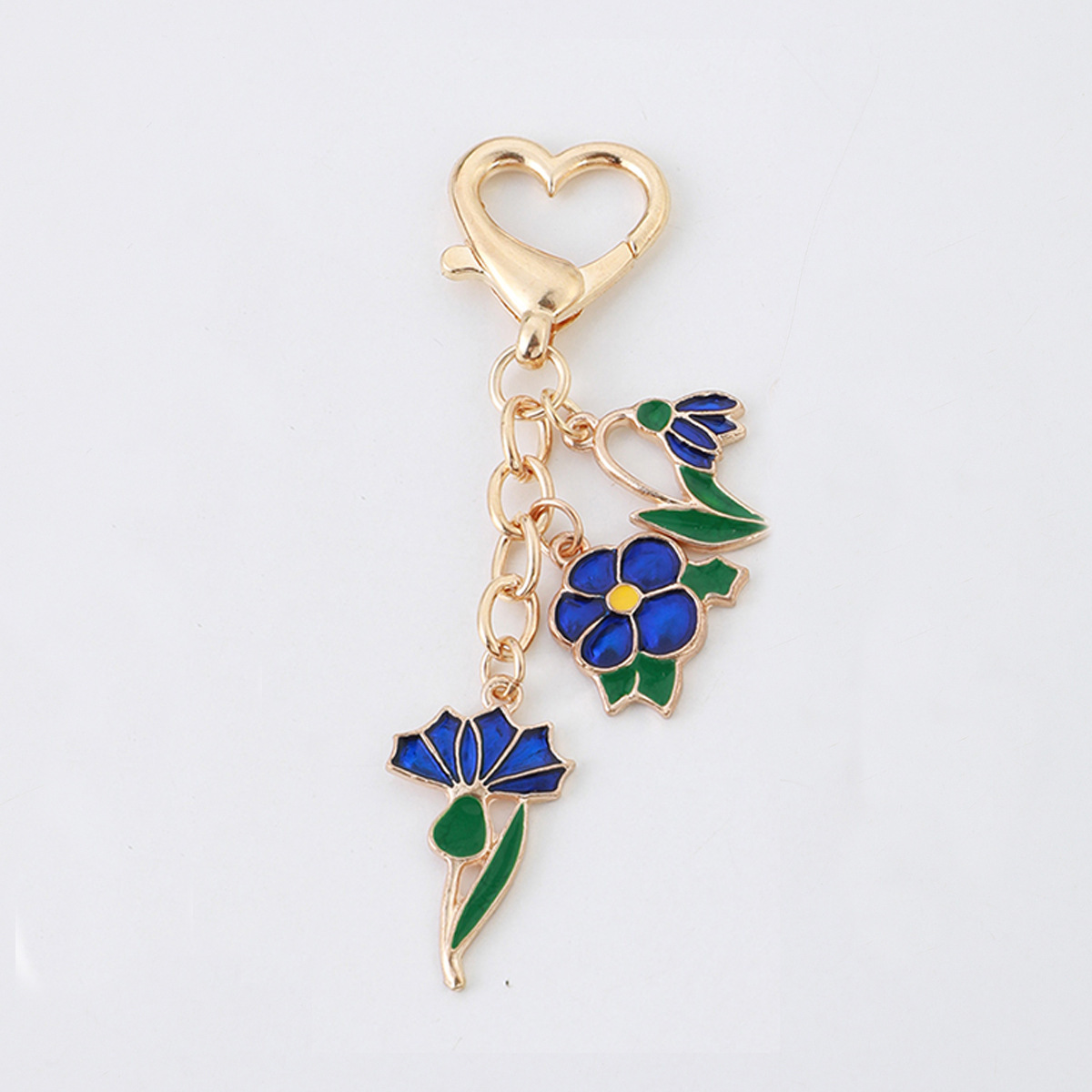 Porte-clés papillon perle fleur en métal * H