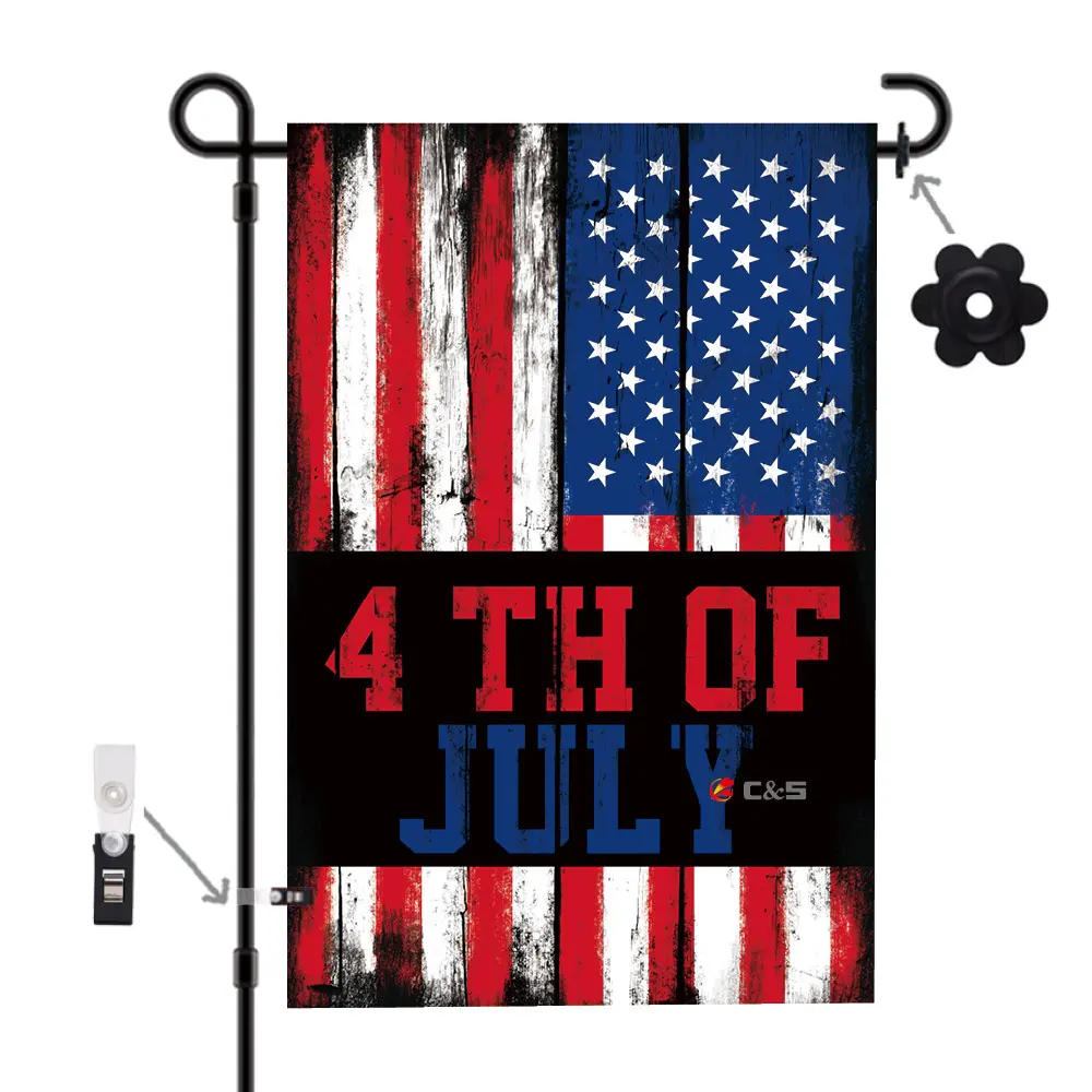 Decorazione del cortile bandiera americana per la casa all'aperto 4 ° di July Stati Uniti giorno dell'indipendenza decorazione memoriale esterno 12x18 pollici