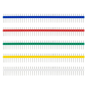 Colored pin <strong>header</strong> 2.54 pitch 1*40P single row pin straight pin white <strong>red</strong> blue yellow green black - Product Image 2