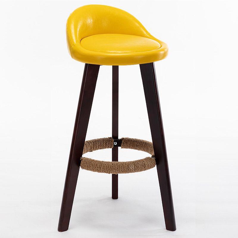 Pieds marron assise hauteur 70cm-jaune en cuir pu