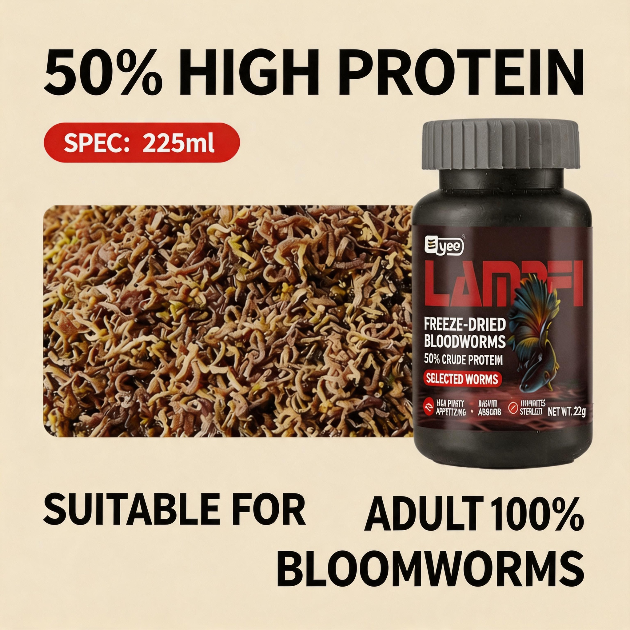 Freeze-dried Red Worms
