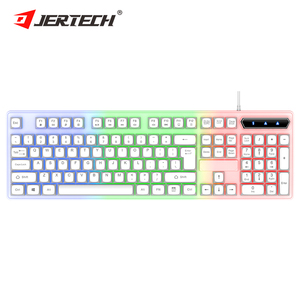 Teclados personalizados marca JERTECH K348, teclado árabe portátil de tamaño completo retroiluminado OEM, teclado LED arcoíris con cable para Juegos de oficina - Product Image 3