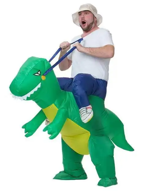 Divertido disfraz inflable adulto chico inflable Halloween paseo en T Rex Dino disfraces dinosaurio inflable volar disfraces