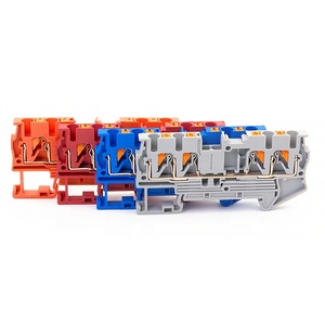 PT 2.5-QUATTRO bahar 24-12AWG çok iletkenler besleme İtme 4 bakır İletkenler vidasız DIN raylı Terminal blokları - Product Image 4