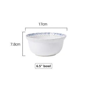 Hiện đại màu xanh khói gốm bộ đồ ăn thiết lập món ăn sâu súp và bát cơm nhiều người tấm và bát cho bữa tiệc cho hộ gia đình sử dụng - Product Image 6