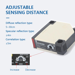 Interruptor de sensor fotoeléctrico difuso de infrarrojo cercano, 12-240VDC, 24-240VAC, sensor de equipo industrial, 1 unidad - Product Image 3
