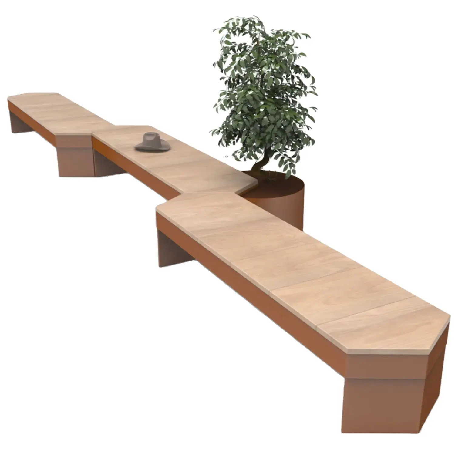 Banco de madera para jardín, asiento rectangular irregular, bancos de parque, en venta