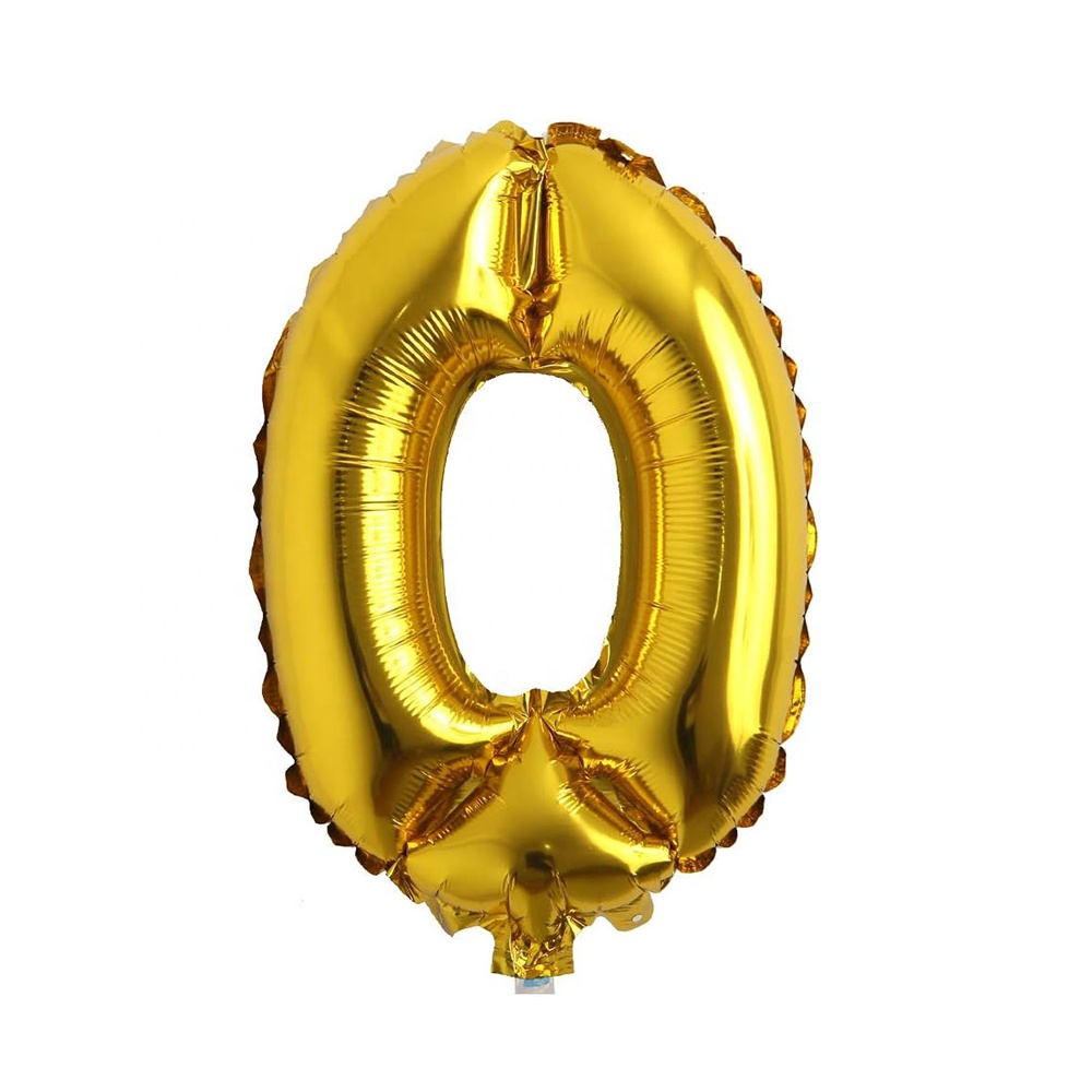 Globo número 0 dorado