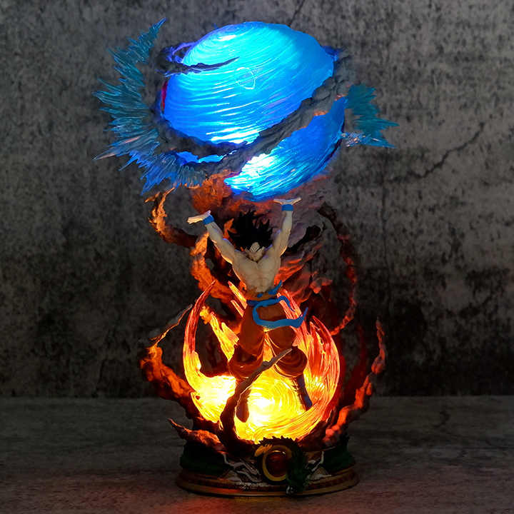 Japanese Hot Sale Spirit Bomb Goku Figure Statues Super Saiyan Model Anime Dragon z Action Figures Military Toy