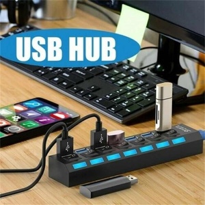 USB гнездо 7 портов USB концентратор 2,0 с вкл/OFF LED переключатель USB разветвитель компонентов для планшет ноутбук компьютер - Product Image 2
