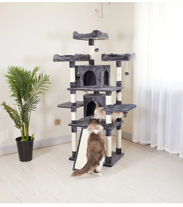 现代设计多层猫树公寓家具，带剑麻覆盖的刮擦柱 - Product Image 3