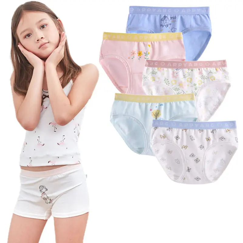 Roupa íntima de menina boxer, calcinha de desenho animado fofa para crianças, cuecas e shorts