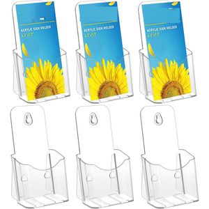 4x9スラントバッククリアテーブルメニューカードスタンドサインホルダープラスチックパンフレットフライヤーホルダーアクリルパンフレットホルダースタンド - Product Image 4