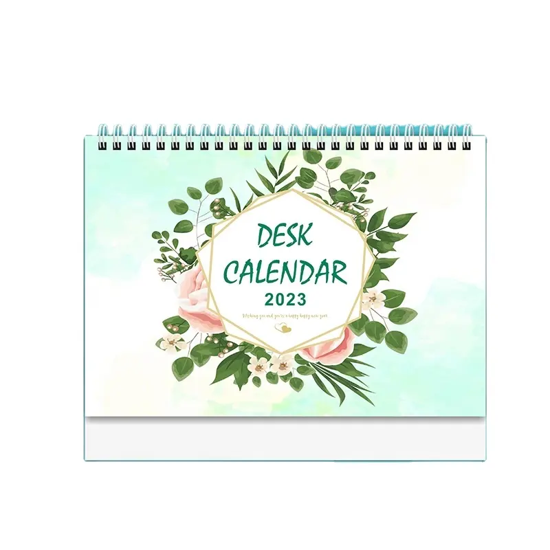 Calendrier de Table pliable en papier écologique avec Logo personnalisé, calendrier de bureau, promotions quotidiennes, Pages mensuelles, calendrier