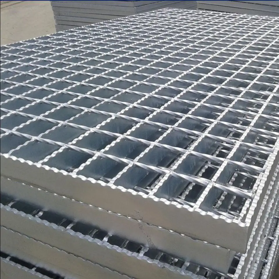 Piso serrilhado galvanizado mergulhado quente Grating aço OEM Heavy Duty Metal Grid Grating painéis