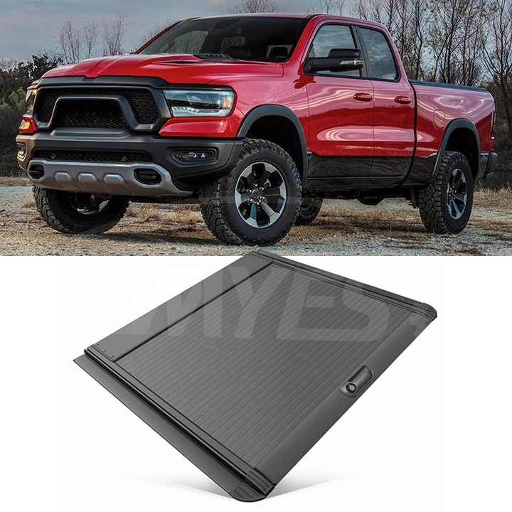 High Quality Locking Aluminum Alloy Hard Pickup Truck Bed Retractable Tonneau Cover for dodge Ram 1500