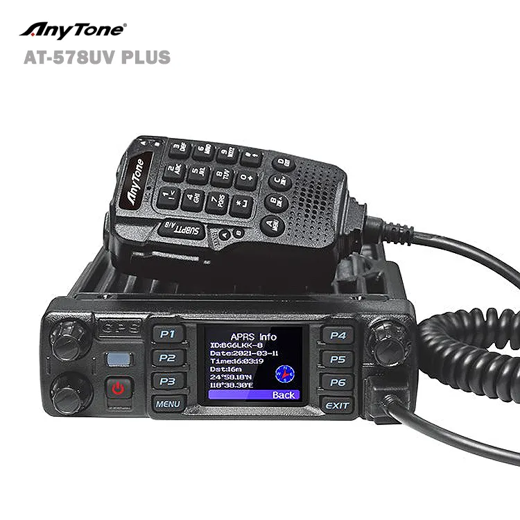 Anytone rádio móvel digital analógico, dmr AT-D578UV plus, banda dupla, bt/avental/gps/air band