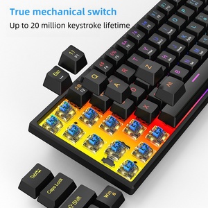 Teclado mecánico inalámbrico OEM RGB PC 60% con estilo LCD QWERTY para iluminación de teclado de Metal duradero de escritorio - Product Image 3