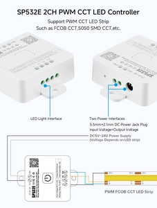 SP532E 2CH <strong>PWM</strong> Single Color Lo T LED <strong>Controller</strong> Works With Wifi BT RF Smart Speaker FCOB 5050 5630 3014 3528 LED <strong>Controller</strong> - Product Image 2