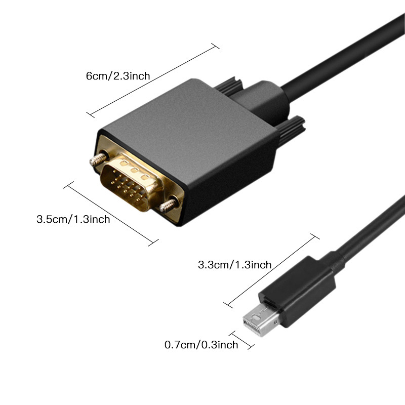 Convertidor MiniDP a VGA (macho a macho)