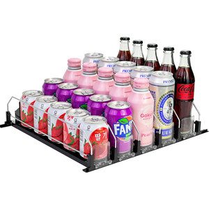 Adjustable Width Drink Organizer for Fridge <strong>Automatic</strong> Spring <strong>Loaded</strong> <strong>Shelf</strong> Pusher <strong>System</strong> Smart Dispenser Beverage Soda Can Pusher - Product Image 5