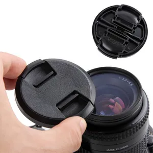 Yeni yüksek kalite 40.5 49 52 55 58 62 67 72 77 82mm merkezi tutam Snap-on kapatma başlığı Canon Pentax Nikon DSLR kamera Lens için