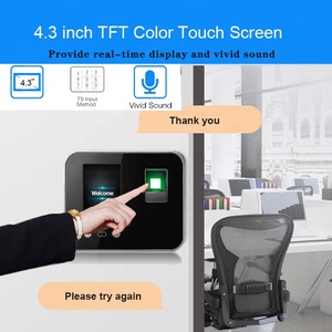 Fingerprint Machine Time Clocks for Employees Small Business With 4.3&quot; TFT Touch Screen Face Recognition - Product Image 4