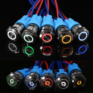 New Type Flat Head 19mm Latching <strong>Function</strong> Ring Led Power Sign Metal <strong>Push</strong> <strong>Button</strong> <strong>Switch</strong> - Product Image 1