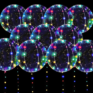 20 inç Led Bobo balonlar işık yanıp sönen Glow temizle şeffaf balon için dize ışıkları ile doğum günü noel çar dekor - Product Image 1