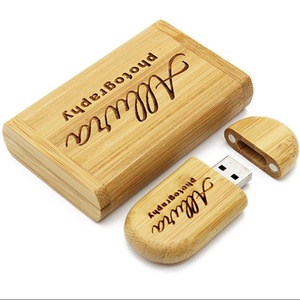 批发竹木USB 2.0闪存驱动器定制雕刻标志优秀毕业纪念婚礼礼品 - Product Image 4