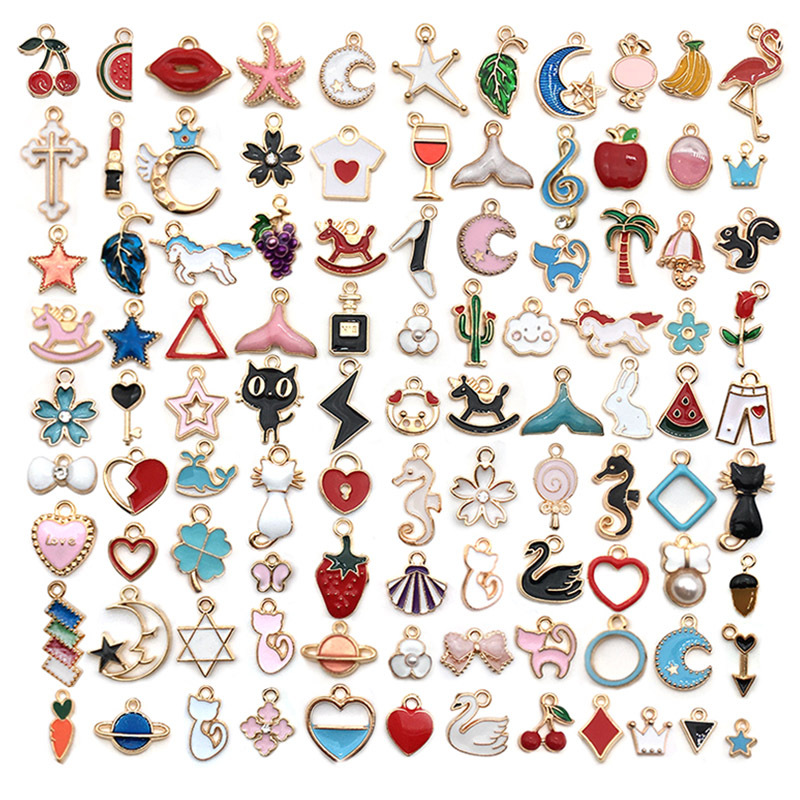 100 Types of Oil-Drip Alloy Earring Pendants - HK420
