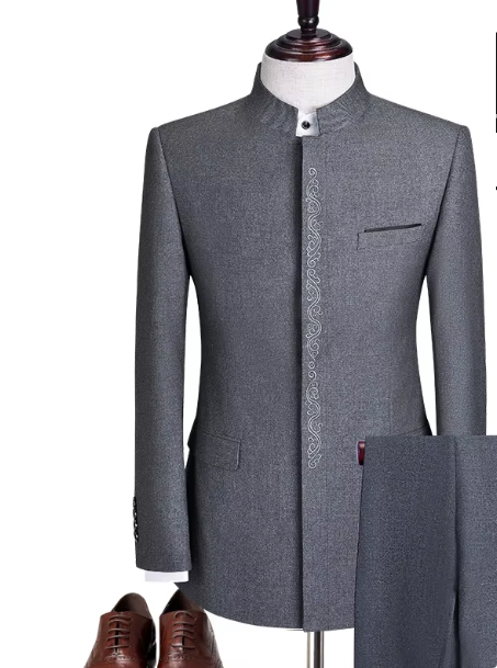 gray embroidery