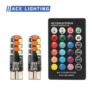 RGB T10 LED ışık ampul uzaktan kumanda RGB lamba araba için renkli geniş işık uzaktan kumanda Ace Ace aydınlatma LED - Product Image 4