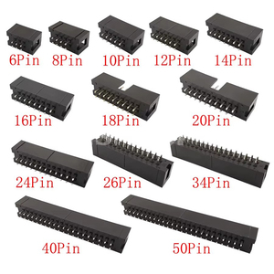 DC3 JTAG ช่องเสียบ ISP 2.54มม. ช่องเสียบกล่อง IDC 6P/8P/10P/14P/16P/20P/30P/34P/40P แถวคู่เข็มโค้ง - Product Image 2