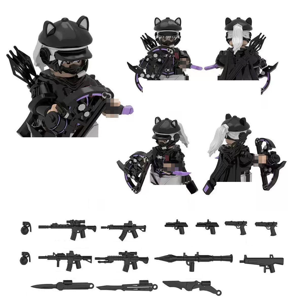 Luna colorée + arme noire